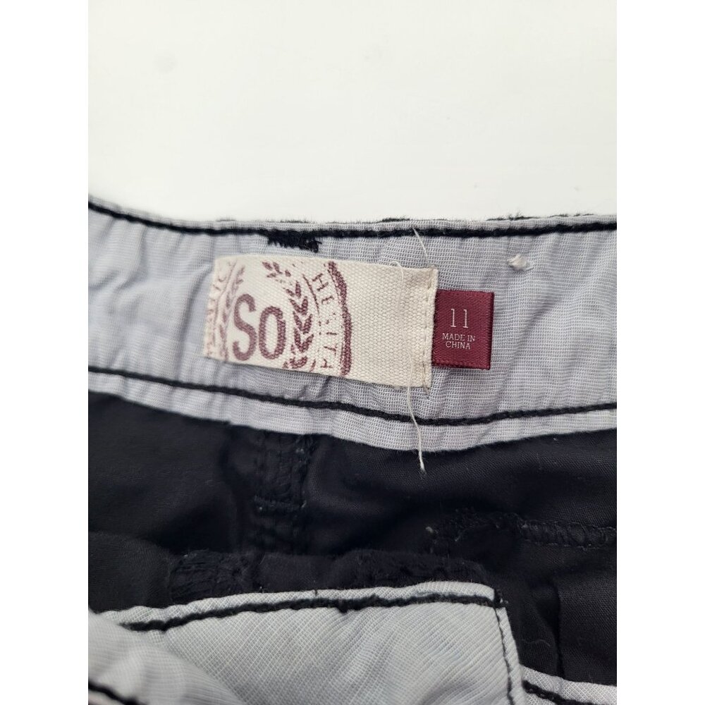 SO Juniors SZ 11 Black Eyelet Micro Mini Shorts Summer Y2k Preppy - Picture 6 of 8